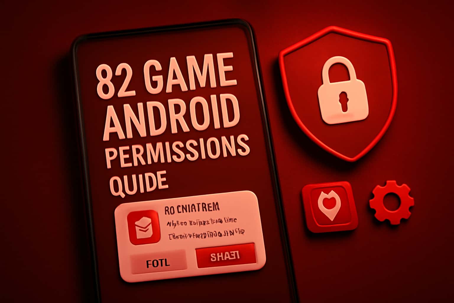An informational graphic depicting Android permissions needed for 82 Game.