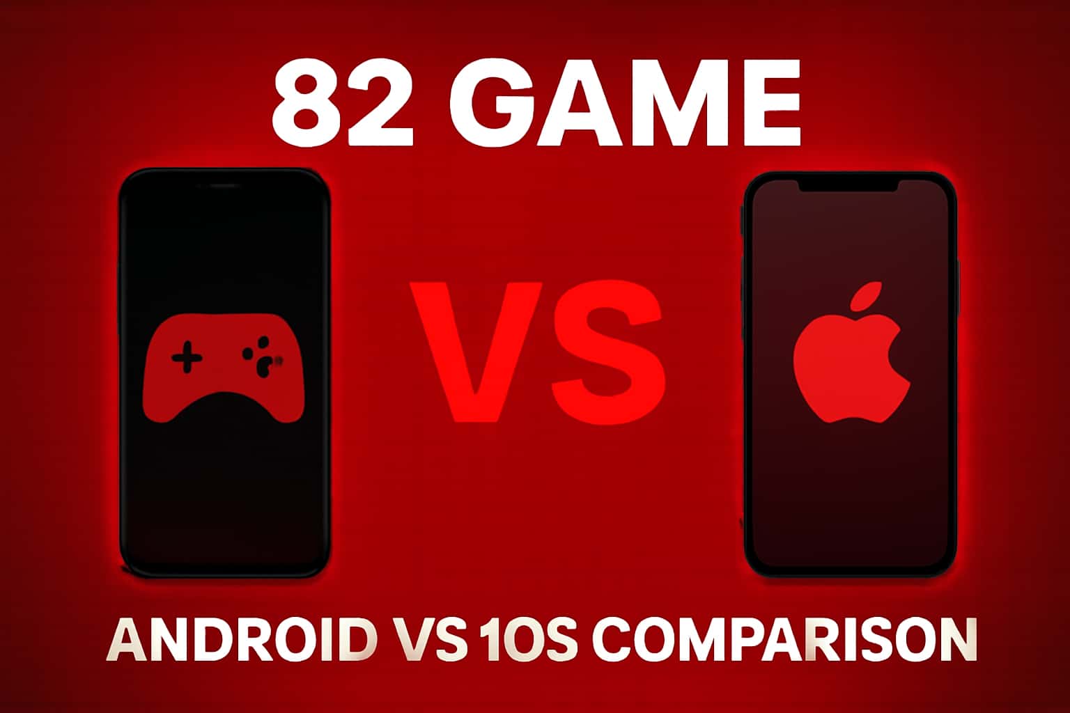 Informational graphic comparing 82 Game on Android and iOS platforms.
