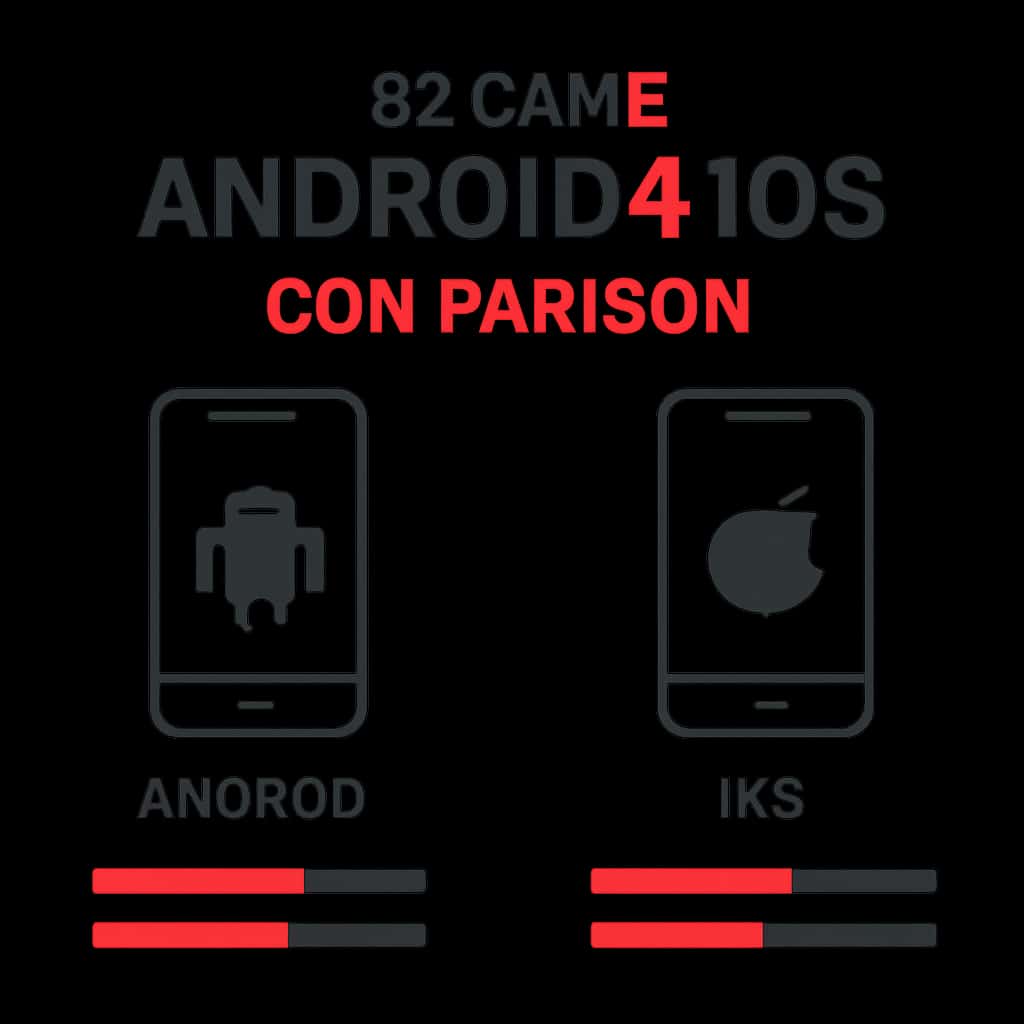 Illustration detailing the key differences between 82 Game on Android and iOS.