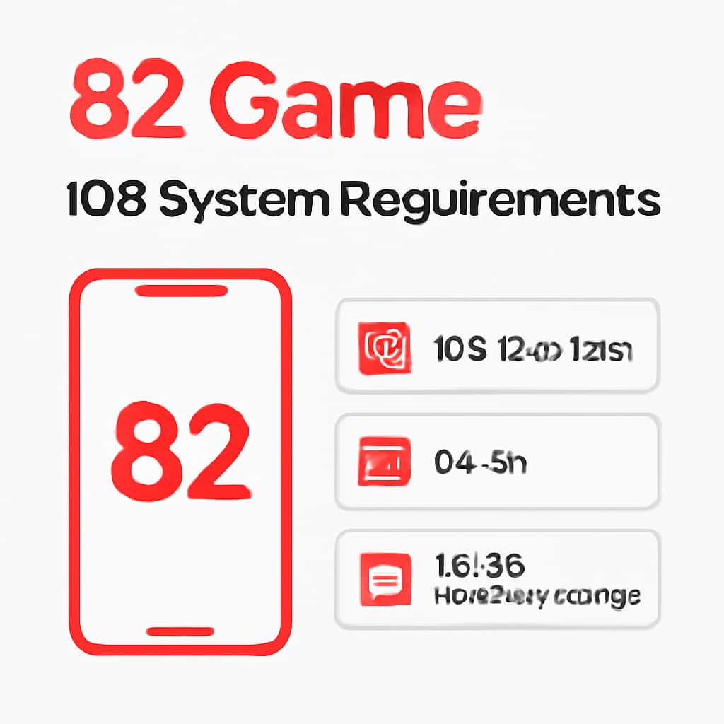 Diagram illustrating the 82 Game iOS System Requirements.