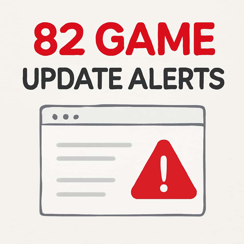 An educational diagram about 82 Game Update Alerts.