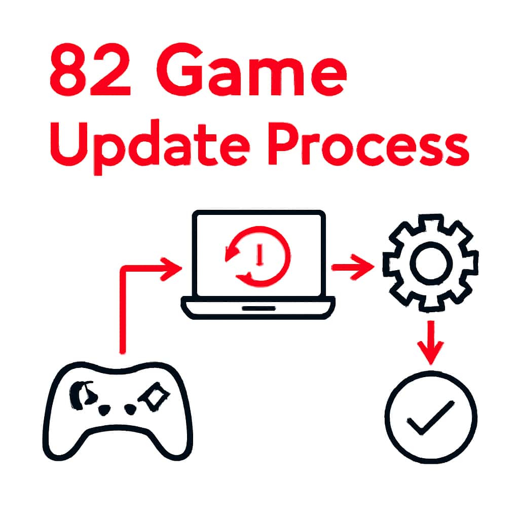 Illustration showing steps in the 82 Game update process.
