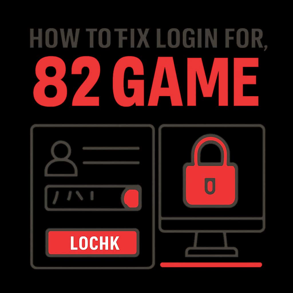 Illustration detailing troubleshooting steps for 82 Game login issues.