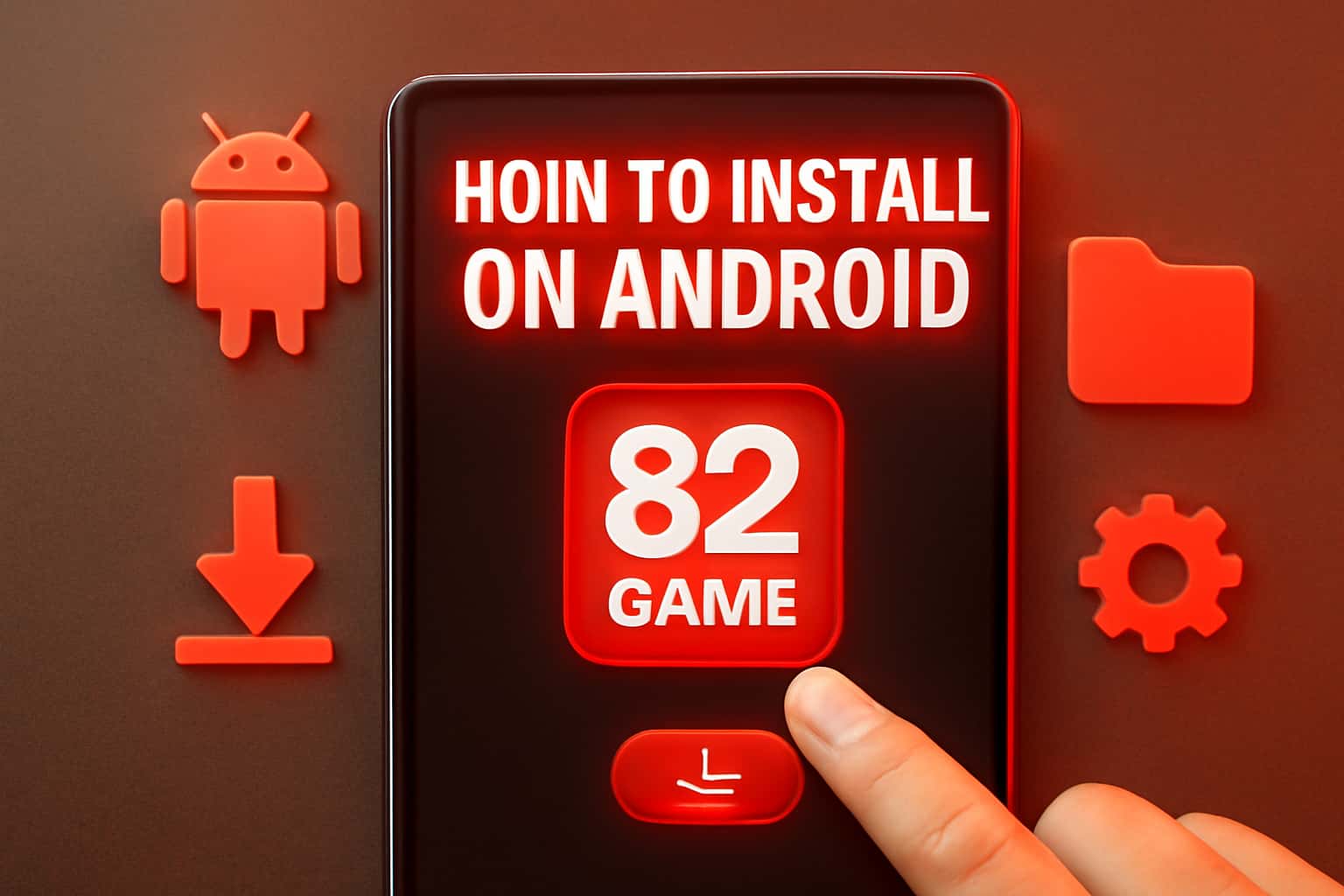 Informational graphic on installing 82 Game on Android.