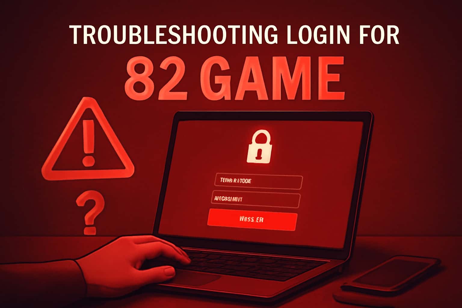 Visual guide on troubleshooting login issues for 82 Game.